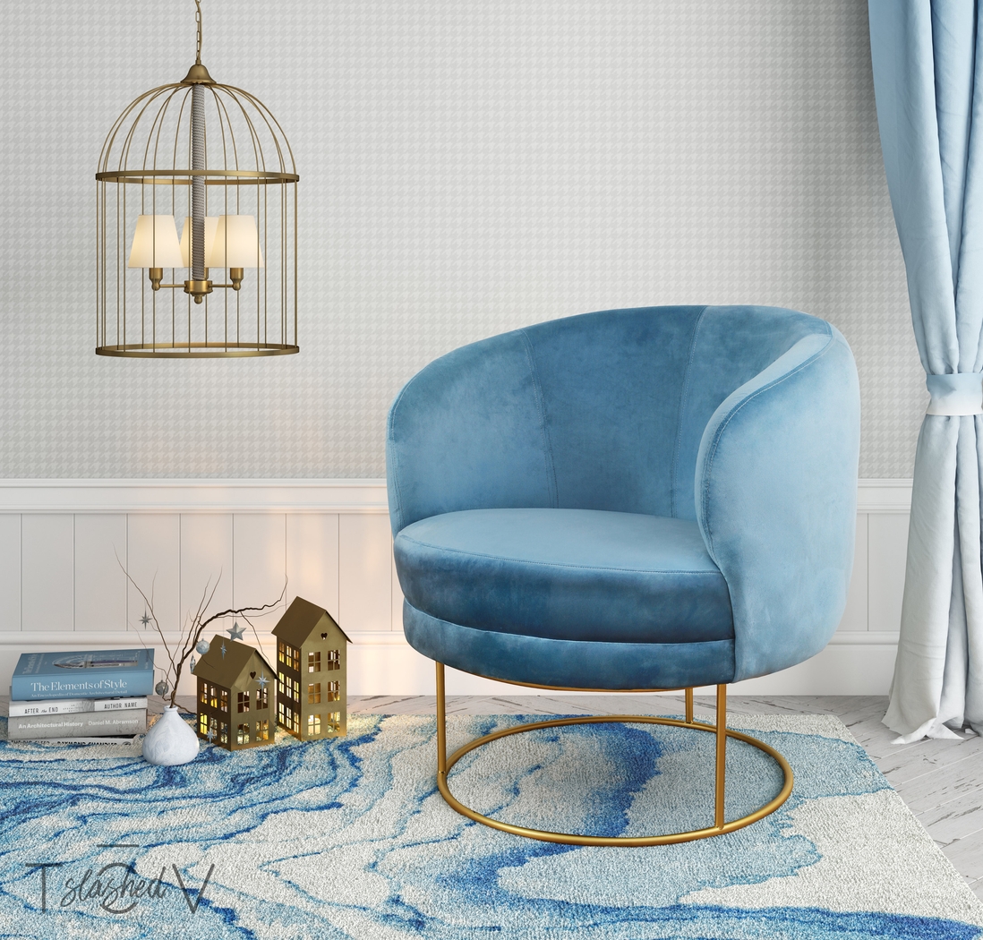 Balleigh Blue Accent Chair - Thumbnail - Image 7