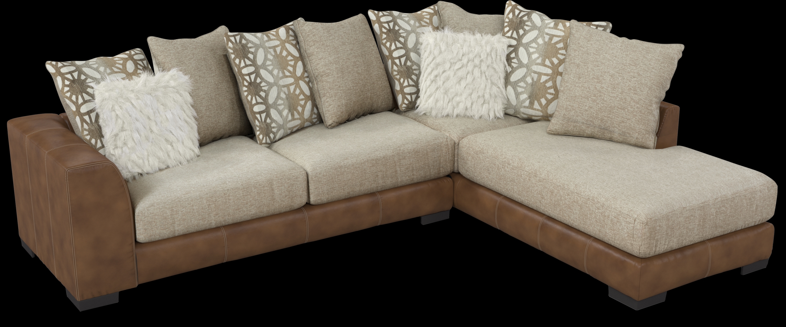 Ballinger Beige 3 Pc Sectional Living Room - Thumbnail - Image 2