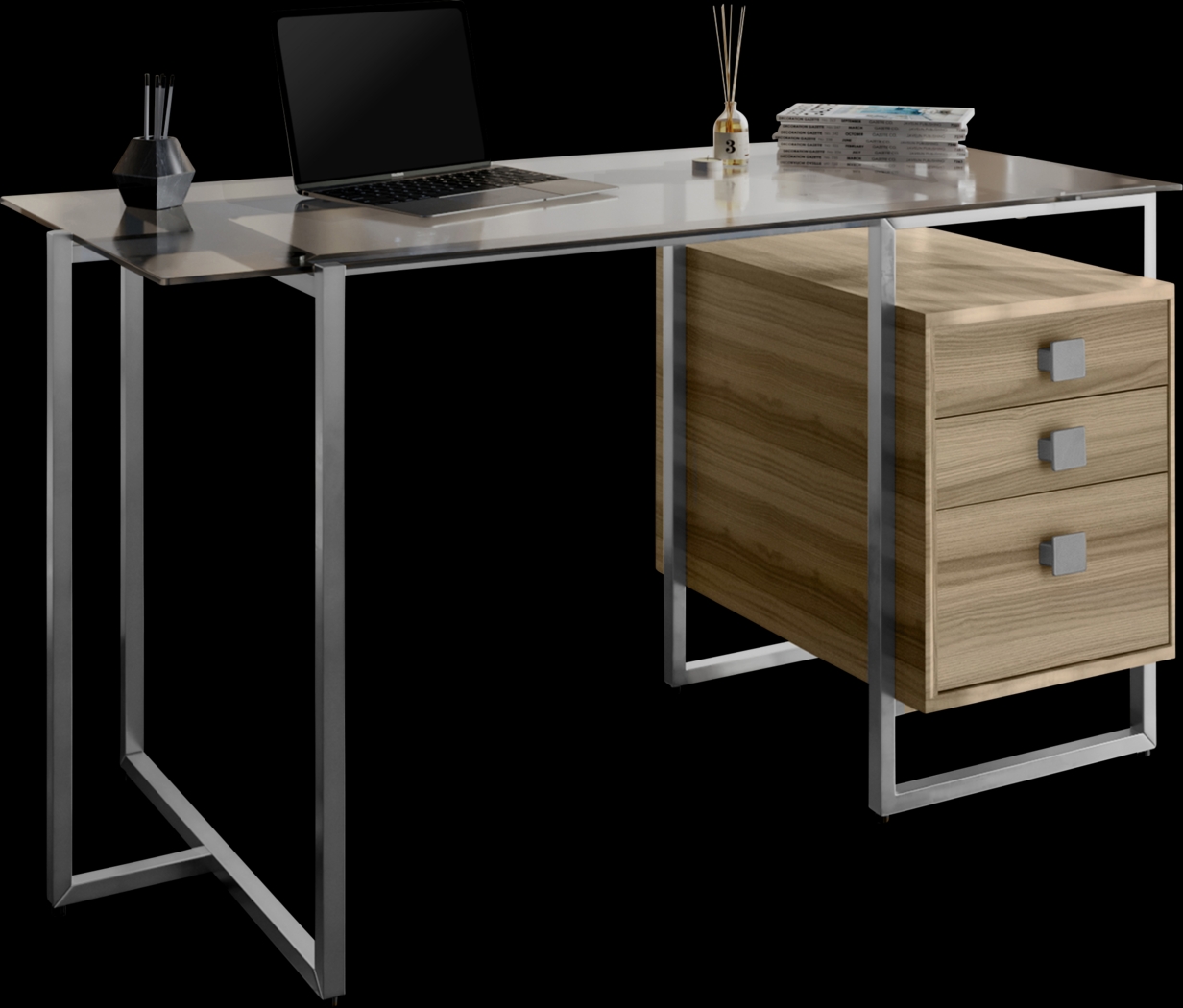 Balyu Brown Computer Desk - Thumbnail - Image 1