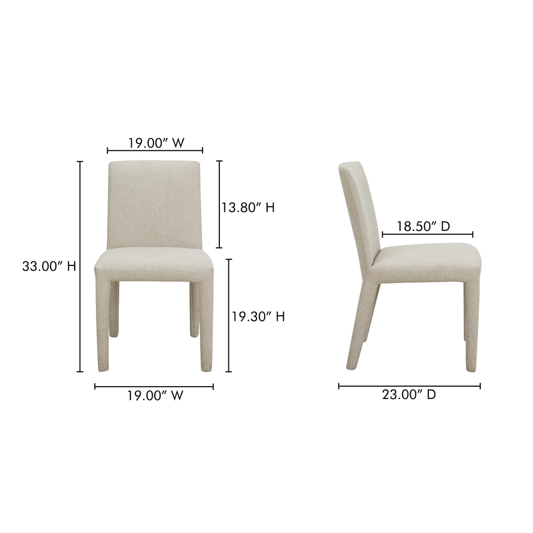 Bana Beige Side Chair, Set of 2 - Thumbnail - Image 2