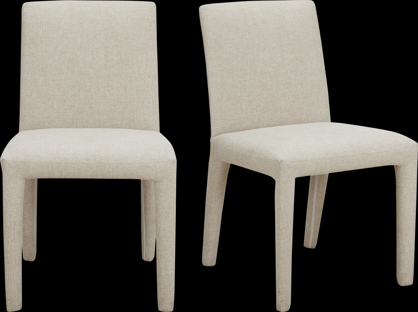 Bana Beige Side Chair, Set of 2 - Thumbnail - Image 1