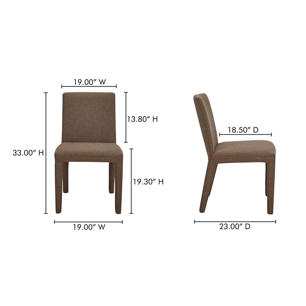 Bana Brown Side Chair, Set of 2 - Thumbnail - Image 2