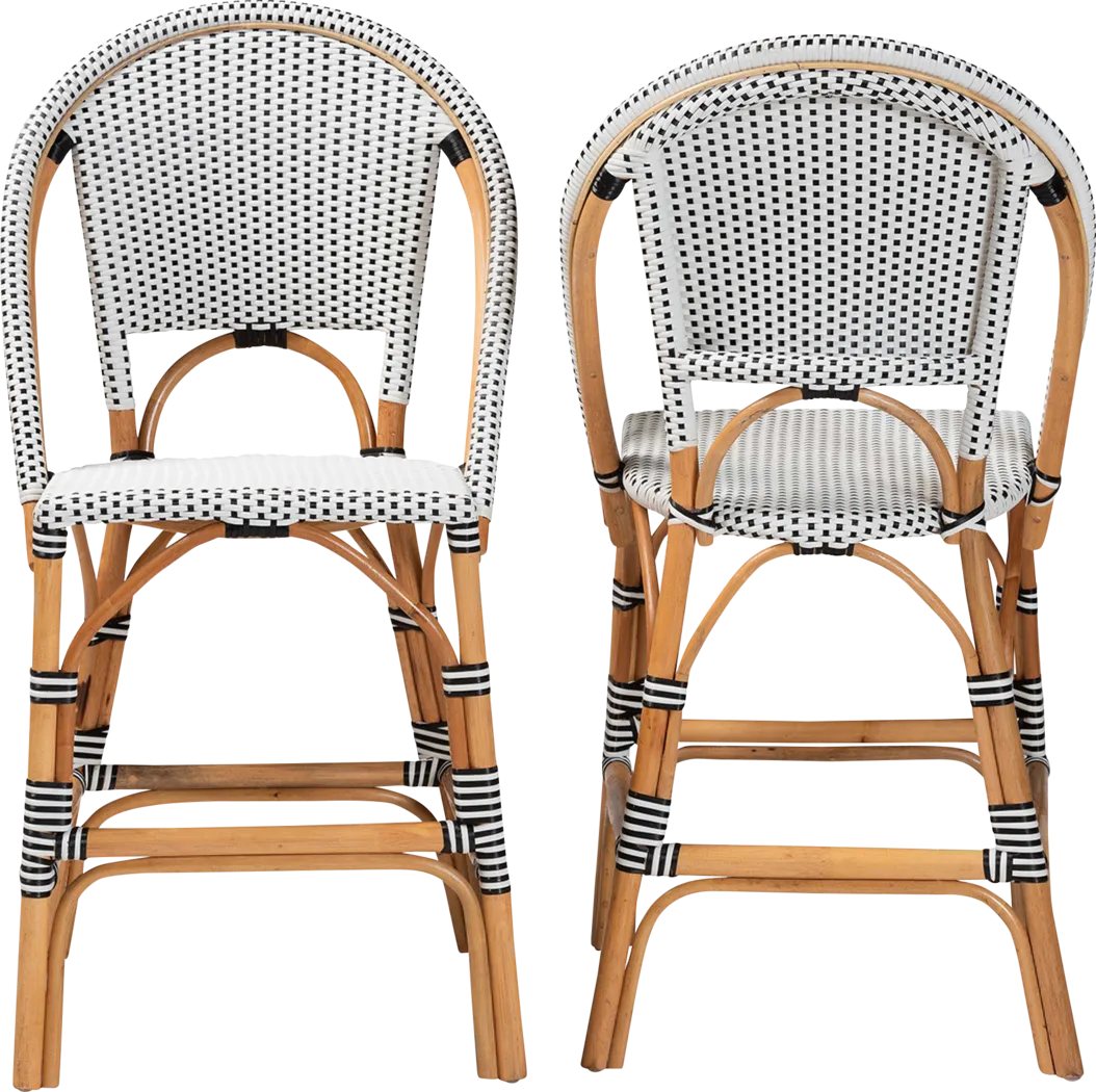 Bandyn Black and White Counter Height Stool, Set of 2 - Thumbnail - Image 3