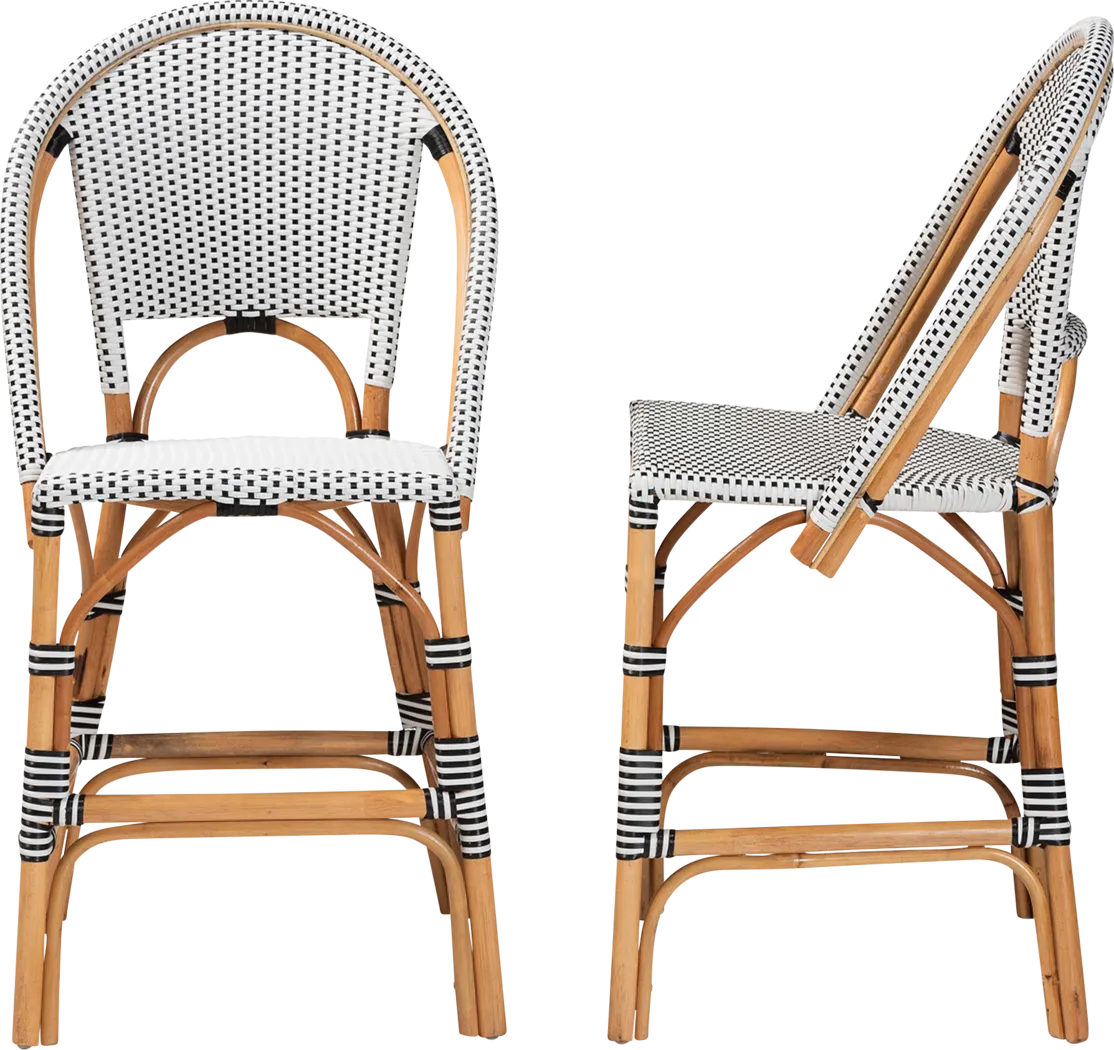 Bandyn Black and White Counter Height Stool, Set of 2 - Thumbnail - Image 4