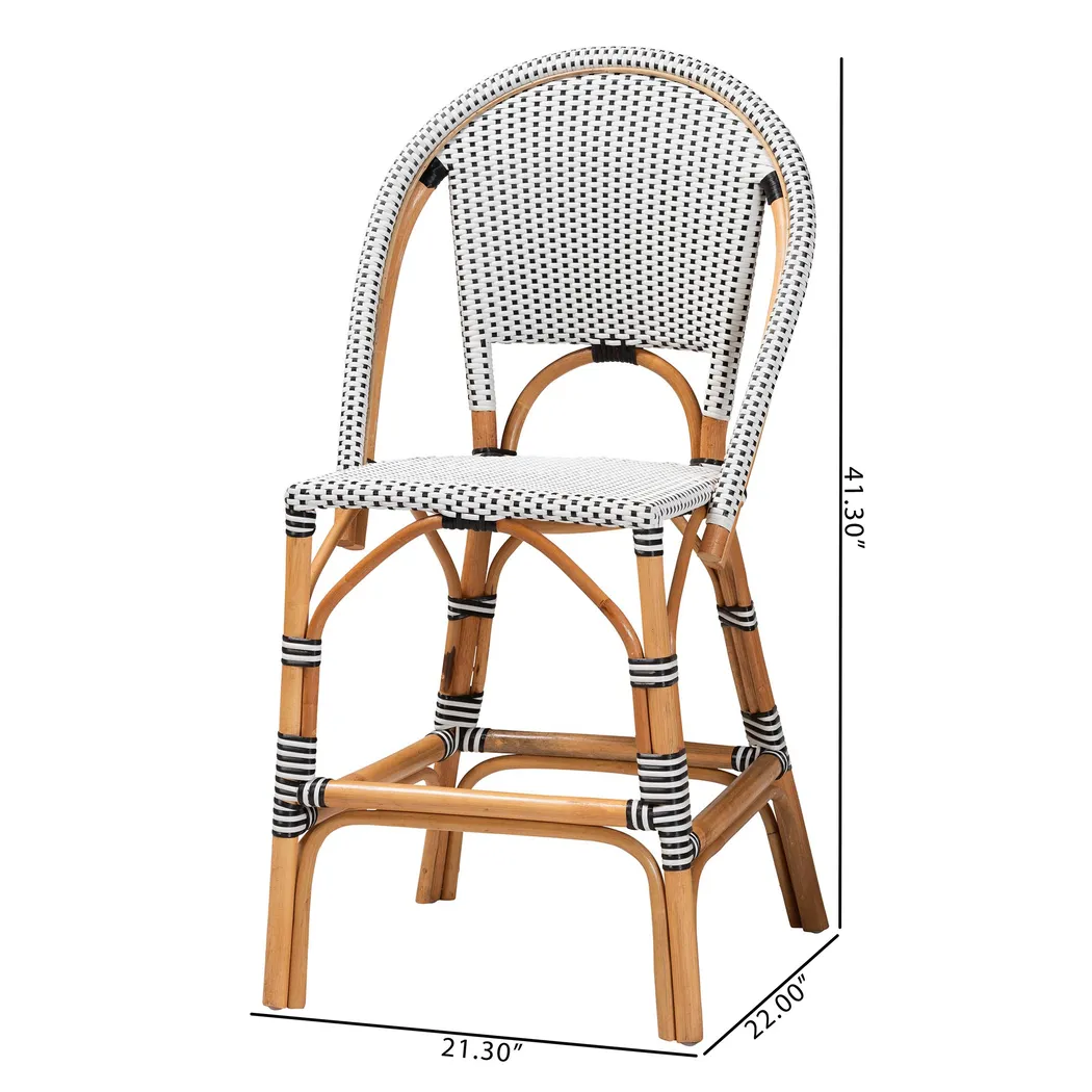 Bandyn Black and White Counter Height Stool, Set of 2 - Thumbnail - Image 8