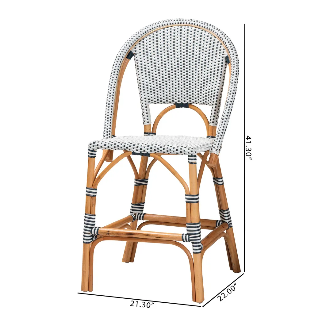 Bandyn Navy and White Counter Height Stool, Set of 2 - Thumbnail - Image 8