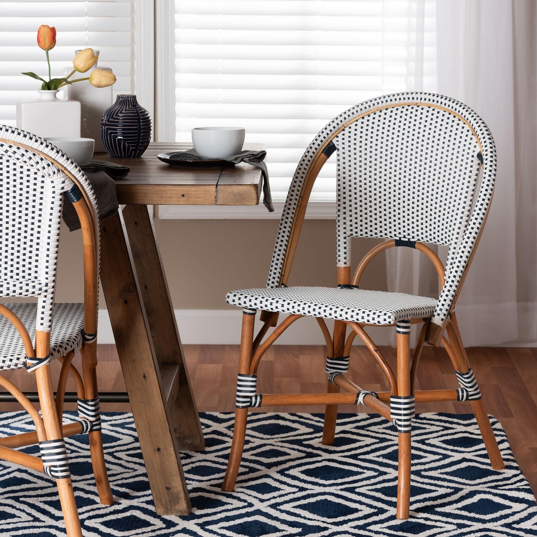 Bandyn Navy and White Dining Chair - Thumbnail - Image 2