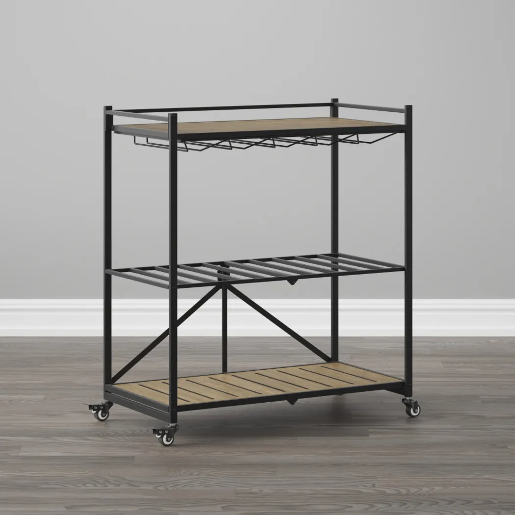Bangerter Taupe Bar Cart - Thumbnail - Image 4