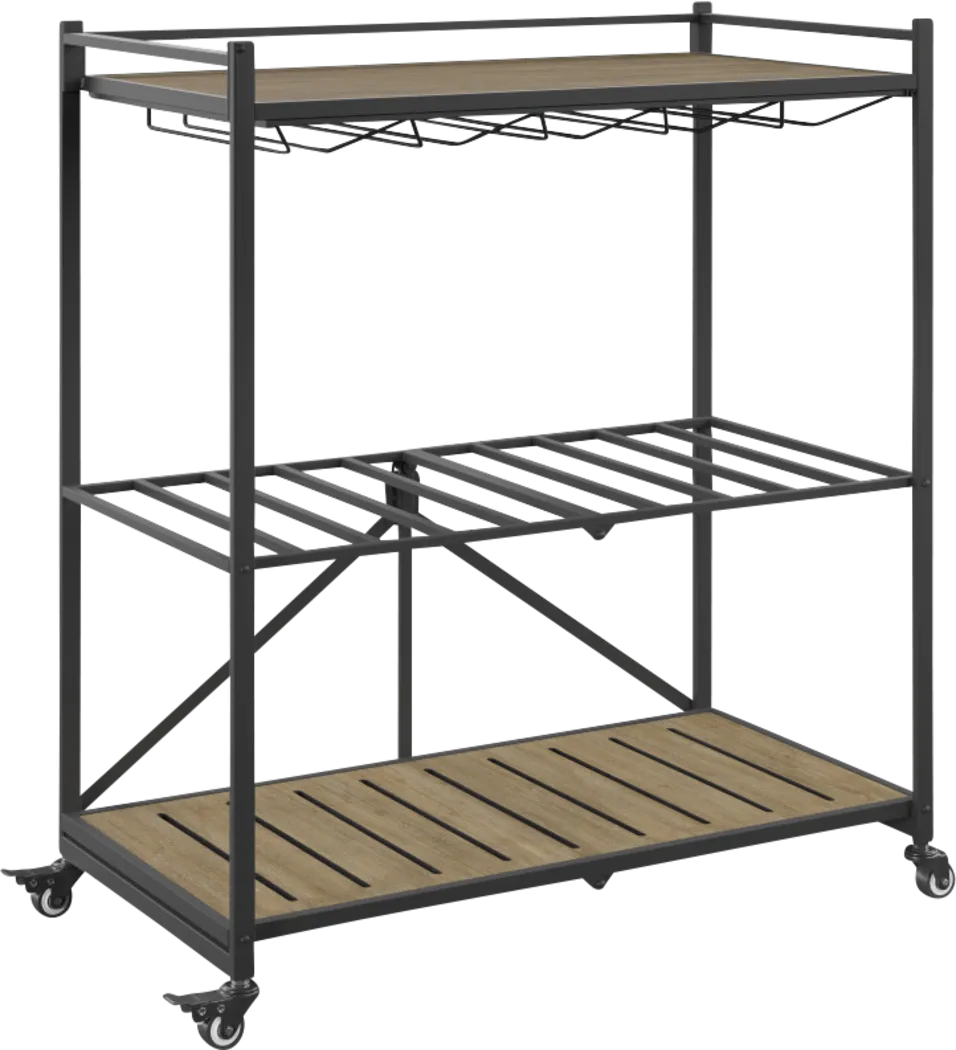 Bangerter Taupe Bar Cart - Thumbnail - Image 1