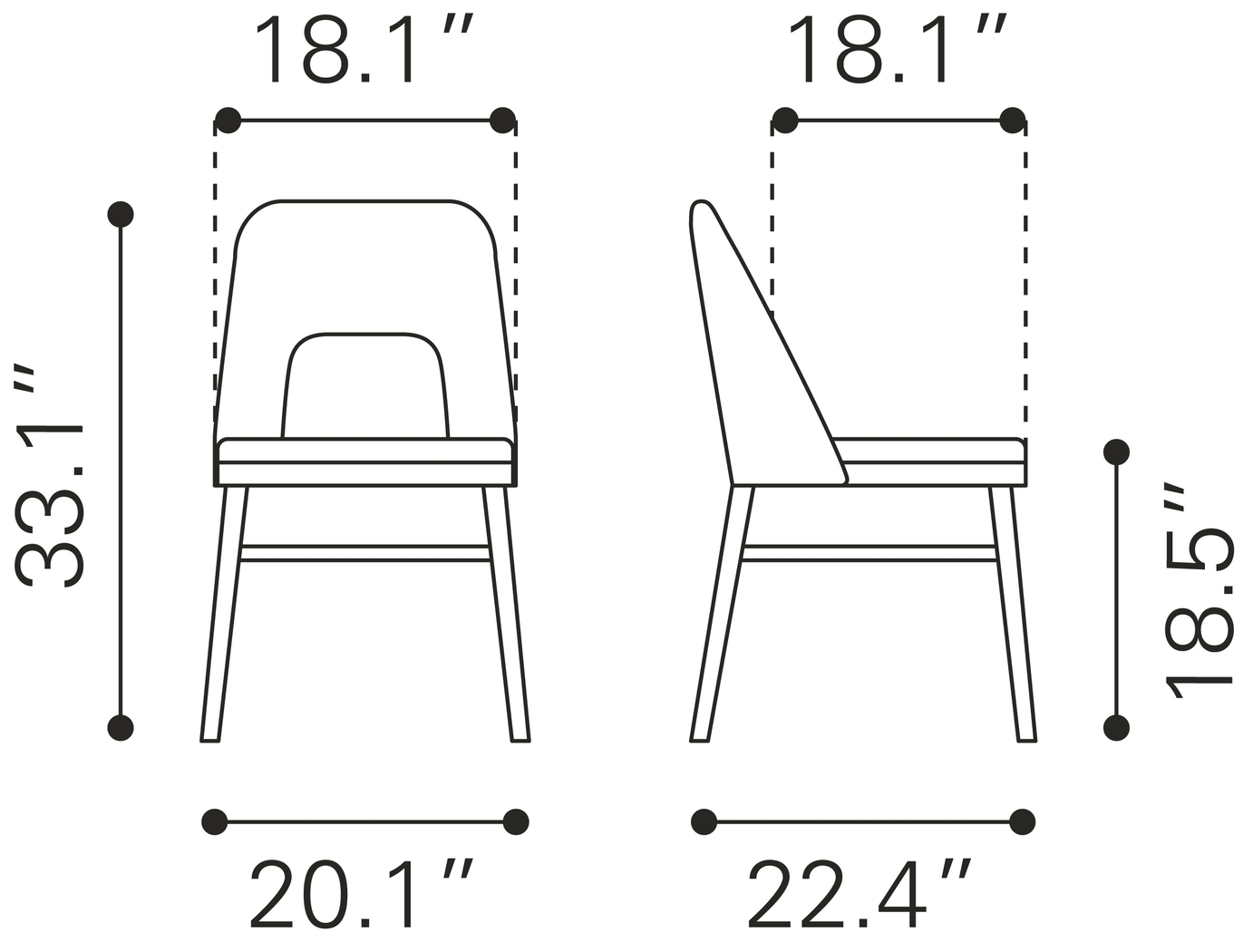 Banneret Black Dining Chair, Set of 2 - Thumbnail - Image 10