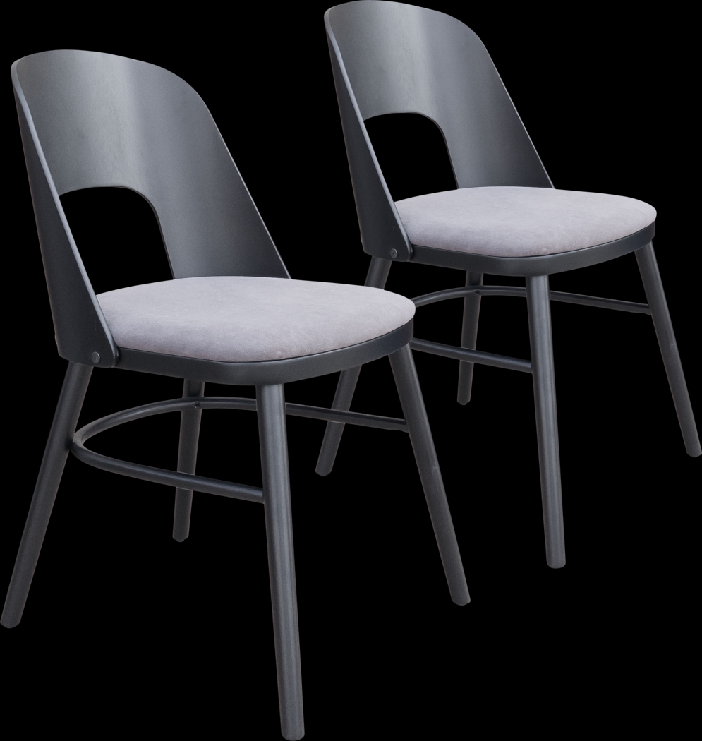 Banneret Black Dining Chair, Set of 2 - Thumbnail - Image 1