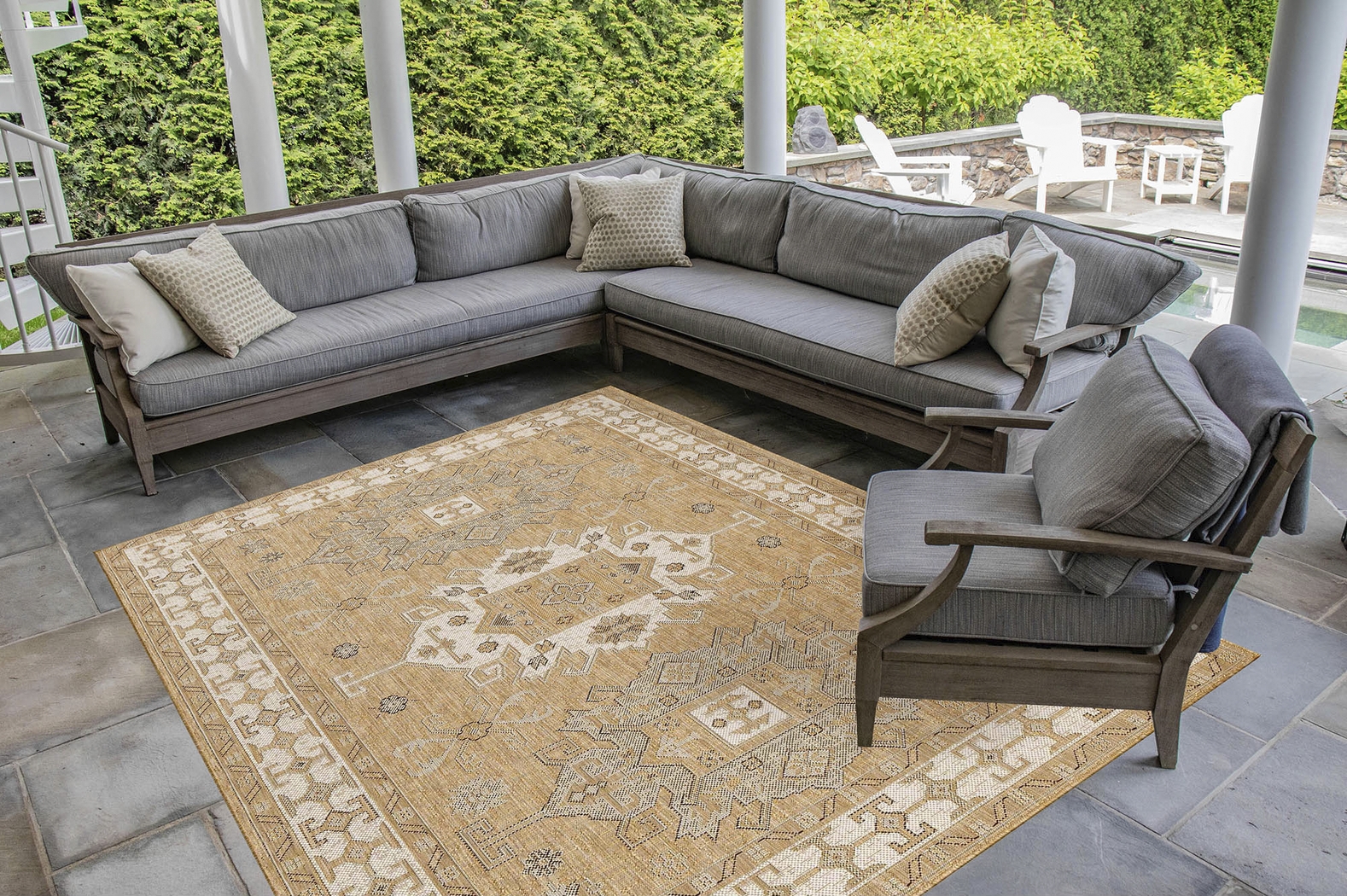 Bannigan Natural 4'10 x 7'6 Indoor/Outdoor Rug - Thumbnail - Image 2