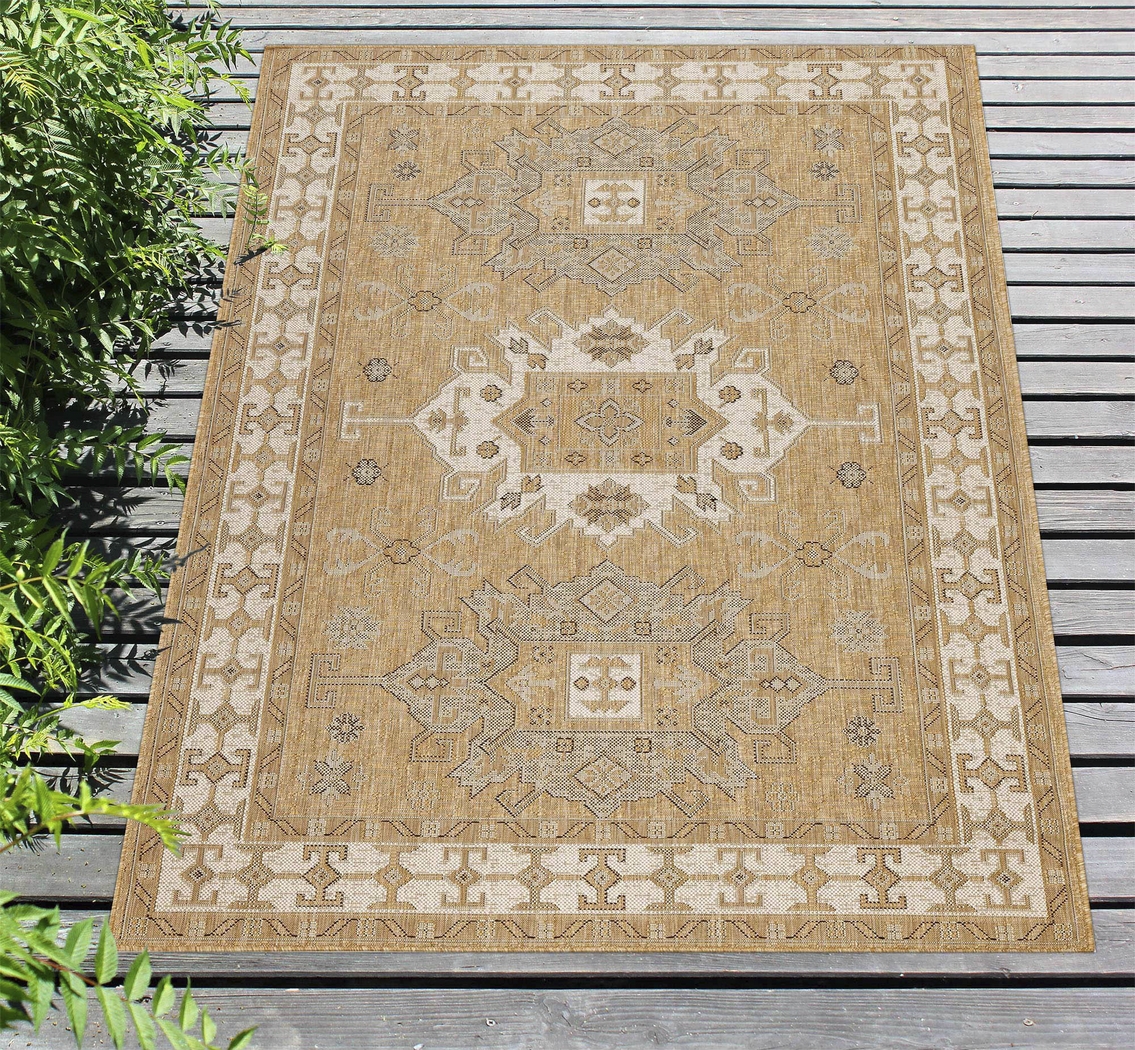 Bannigan Natural 6'6 x 9'4 Indoor/Outdoor Rug - Thumbnail - Image 3