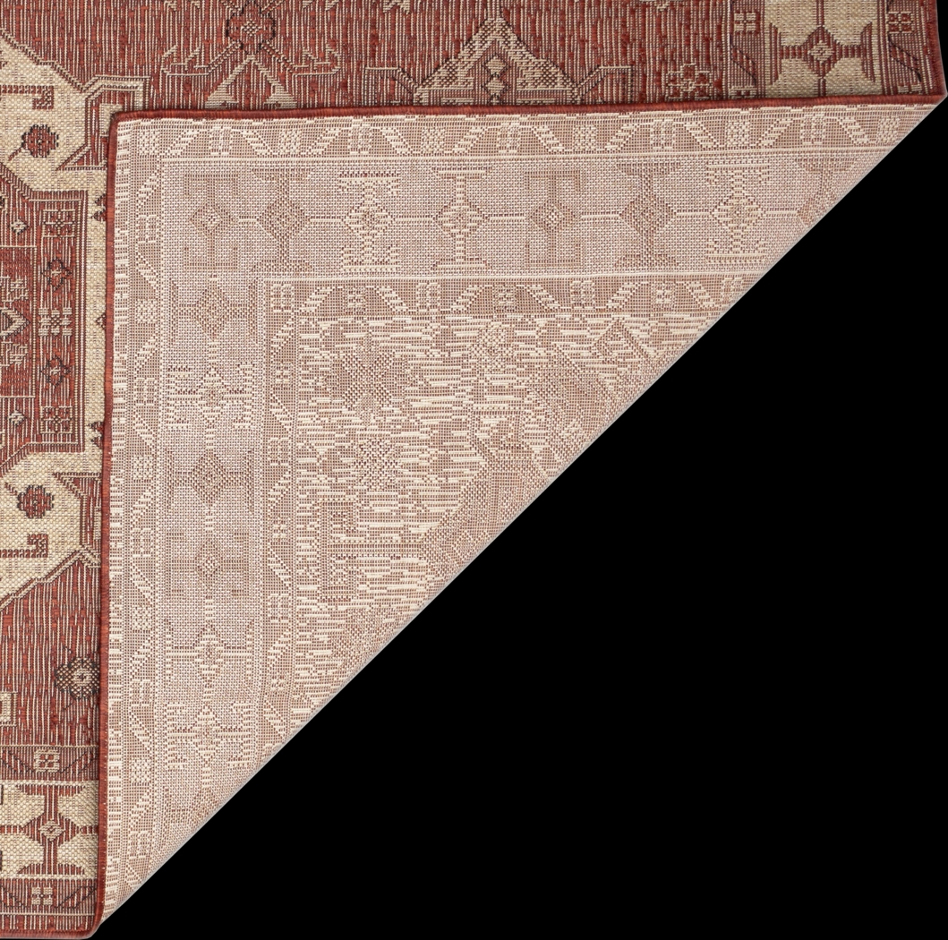 Bannigan Red 7'10 x 9'10 Indoor/Outdoor Rug - Thumbnail - Image 4