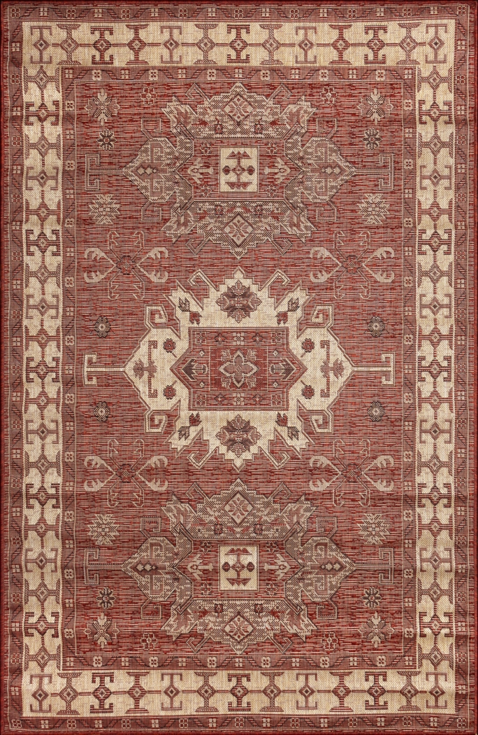 Bannigan Red 7'10 x 9'10 Indoor/Outdoor Rug - Thumbnail - Image 1