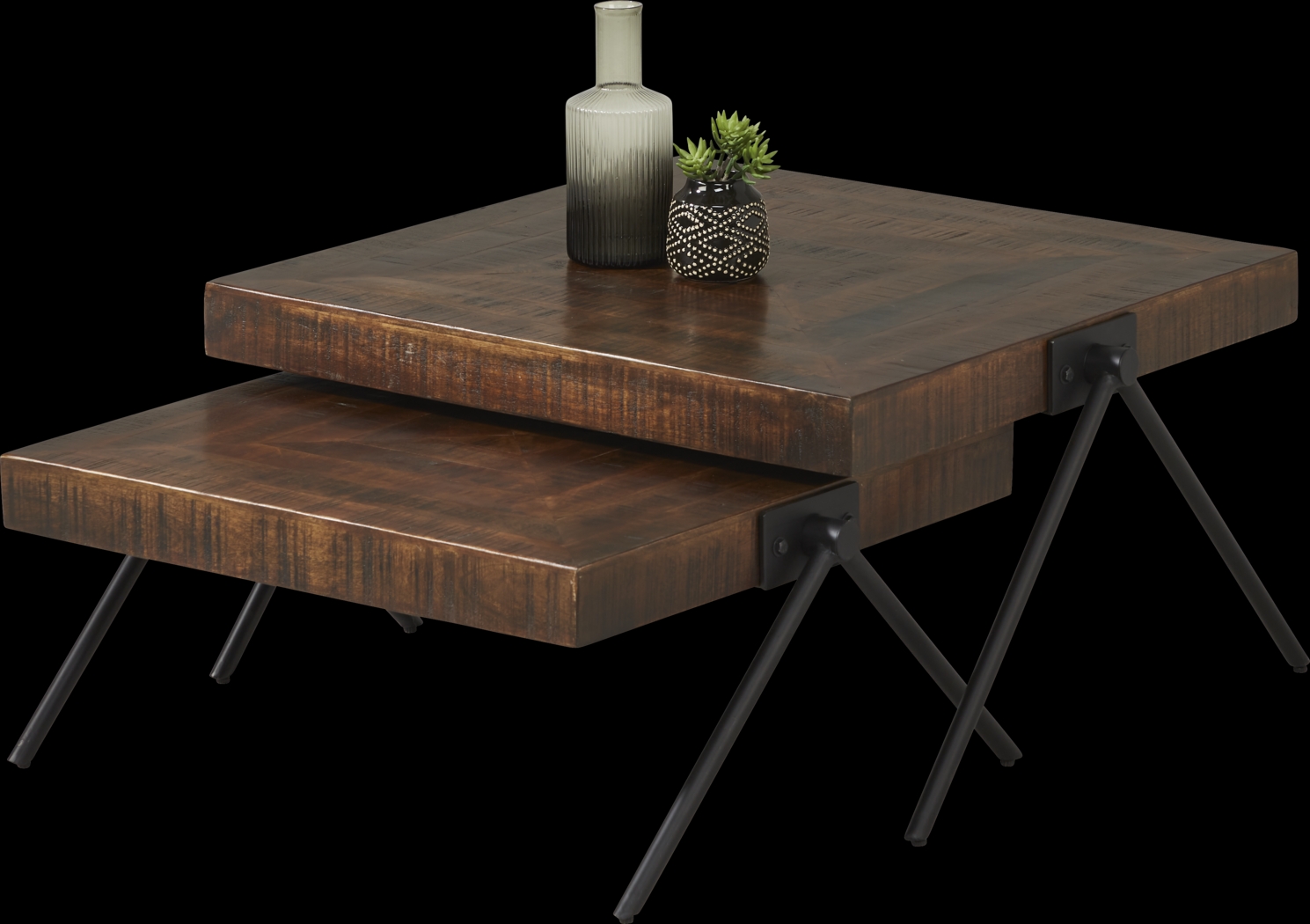 Banning Tobacco Nesting Cocktail Table Set - Thumbnail - Image 2