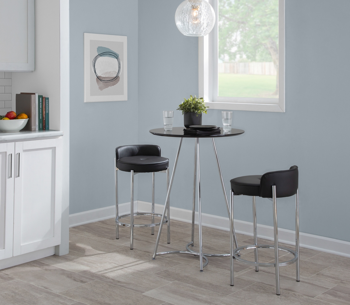 Bannon II Black Counter Stool Set of 2 - Thumbnail - Image 8