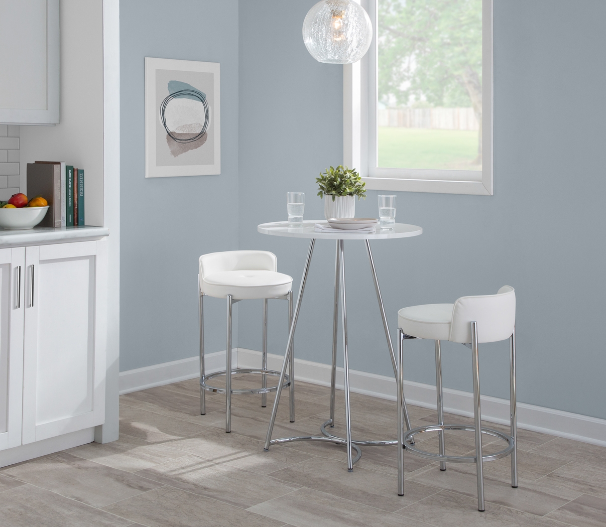 Bannon II White Counter Stool Set of 2 - Thumbnail - Image 8