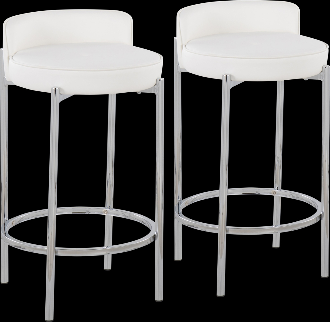 Bannon II White Counter Stool Set of 2 - Thumbnail - Image 1