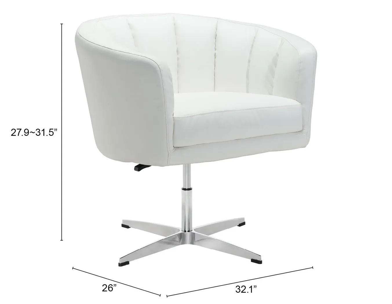 Banoffee White Office Chair - Thumbnail - Image 6