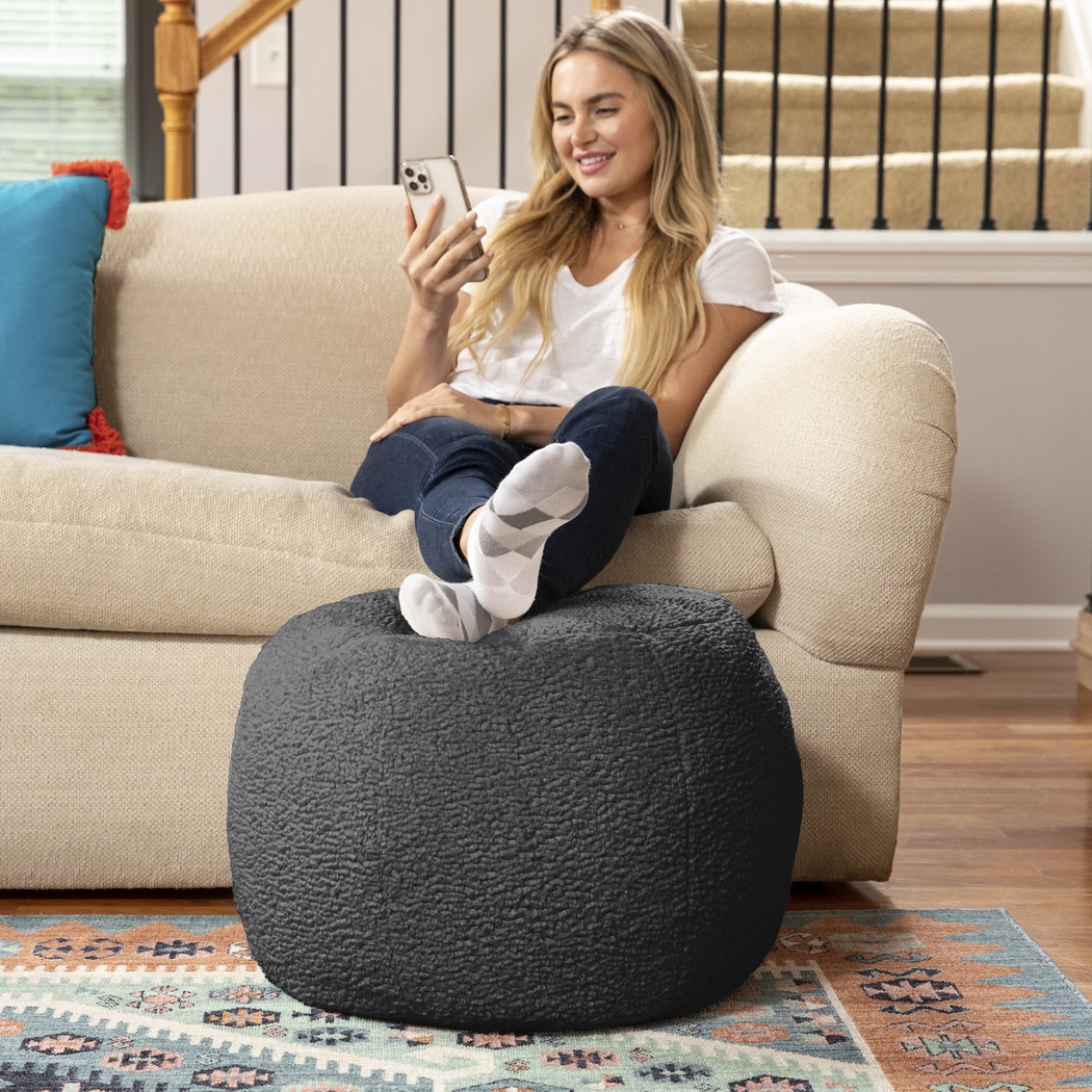 Bansqa I Black Shearling Pouf - Thumbnail - Image 3