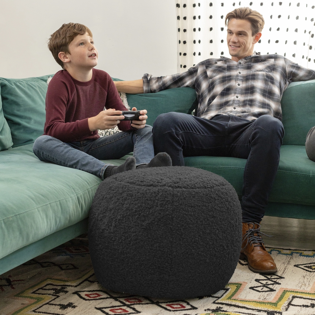 Bansqa I Black Shearling Pouf - Thumbnail - Image 4