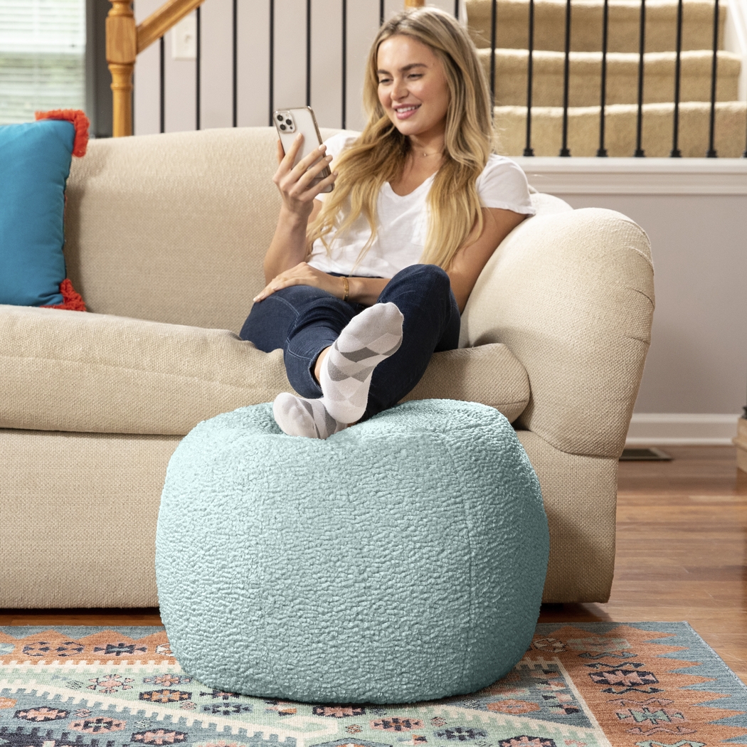 Bansqa I Green Shearling Pouf - Thumbnail - Image 3