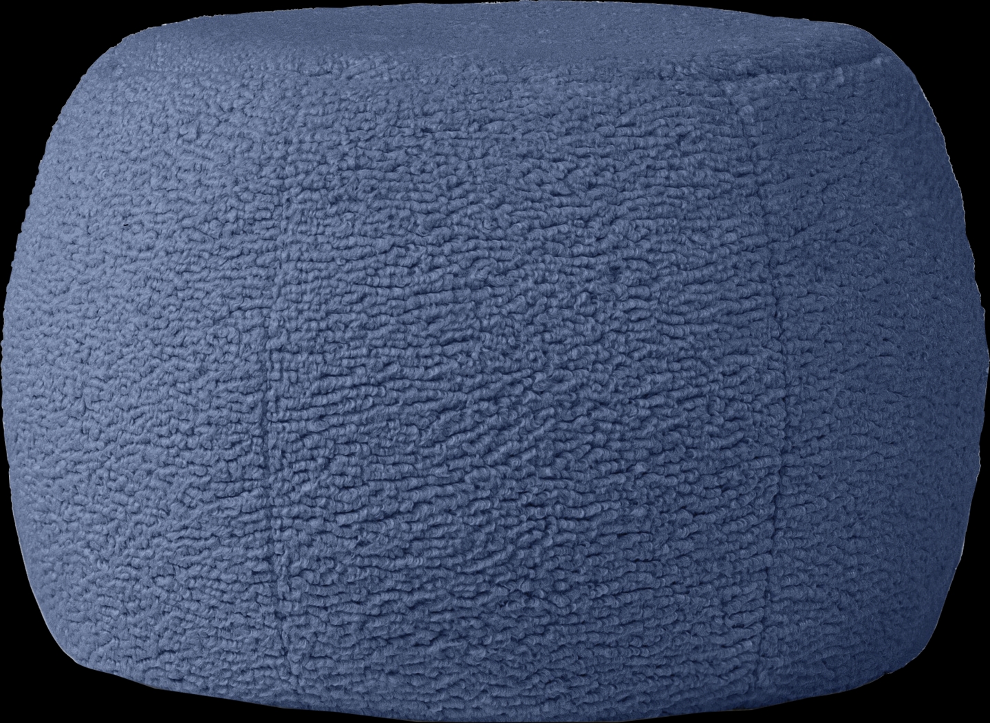 Bansqa I Indigo Shearling Pouf - Thumbnail - Image 1