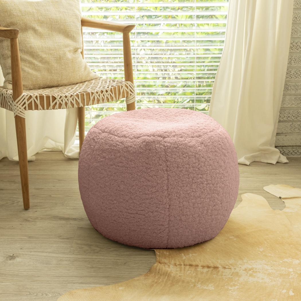 Bansqa I Pink Shearling Pouf - Thumbnail - Image 5