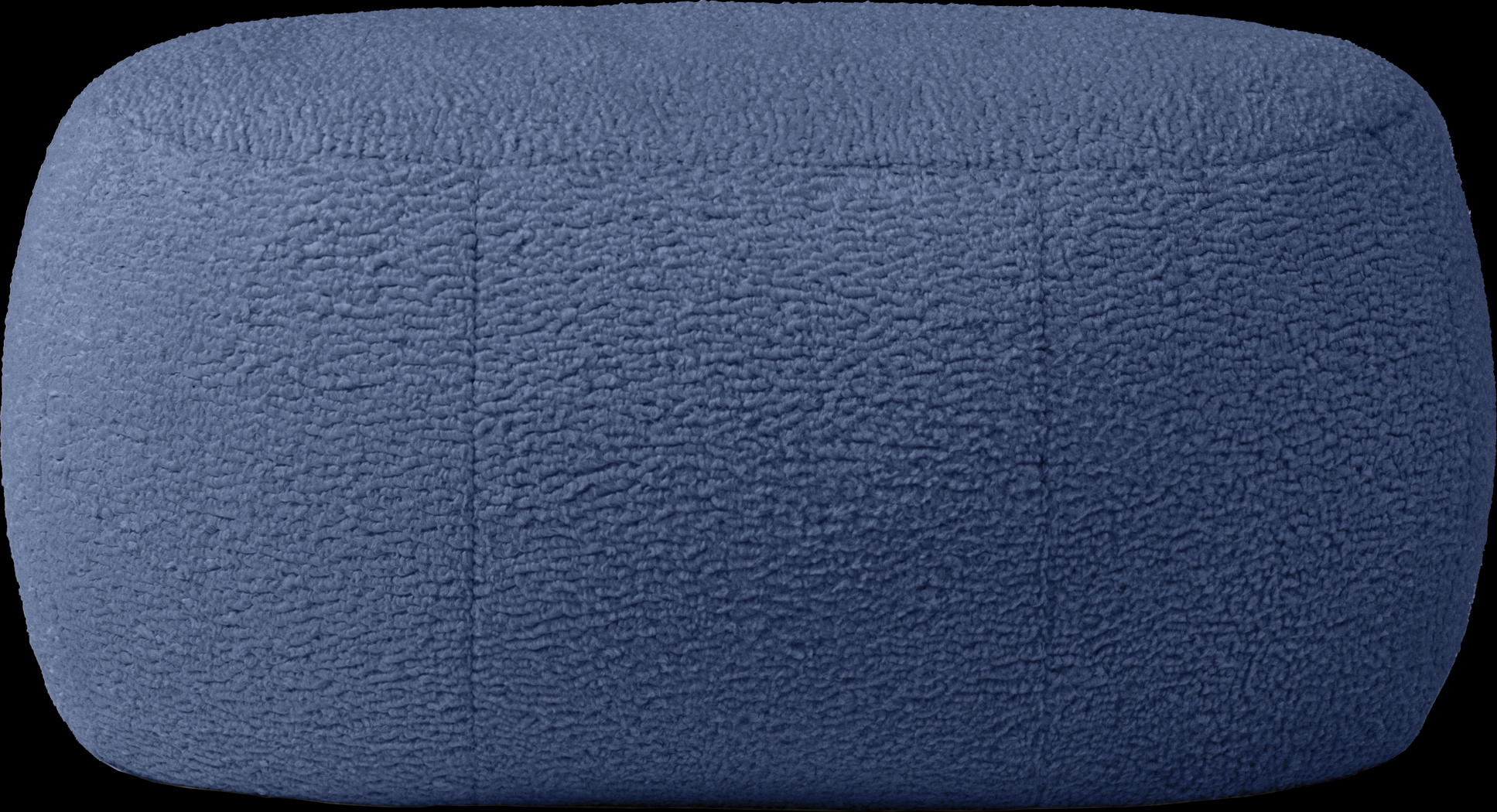 Bansqa II Indigo Oval Shearling Pouf - Thumbnail - Image 1