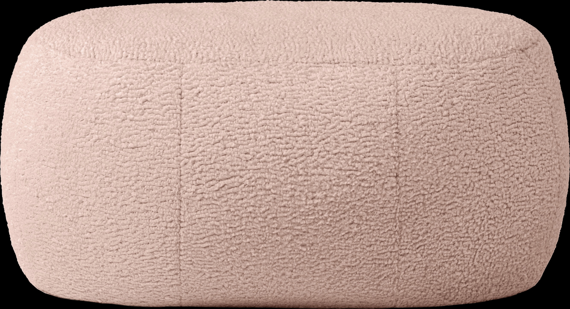 Bansqa II Pink Oval Shearling Pouf - Thumbnail - Image 1
