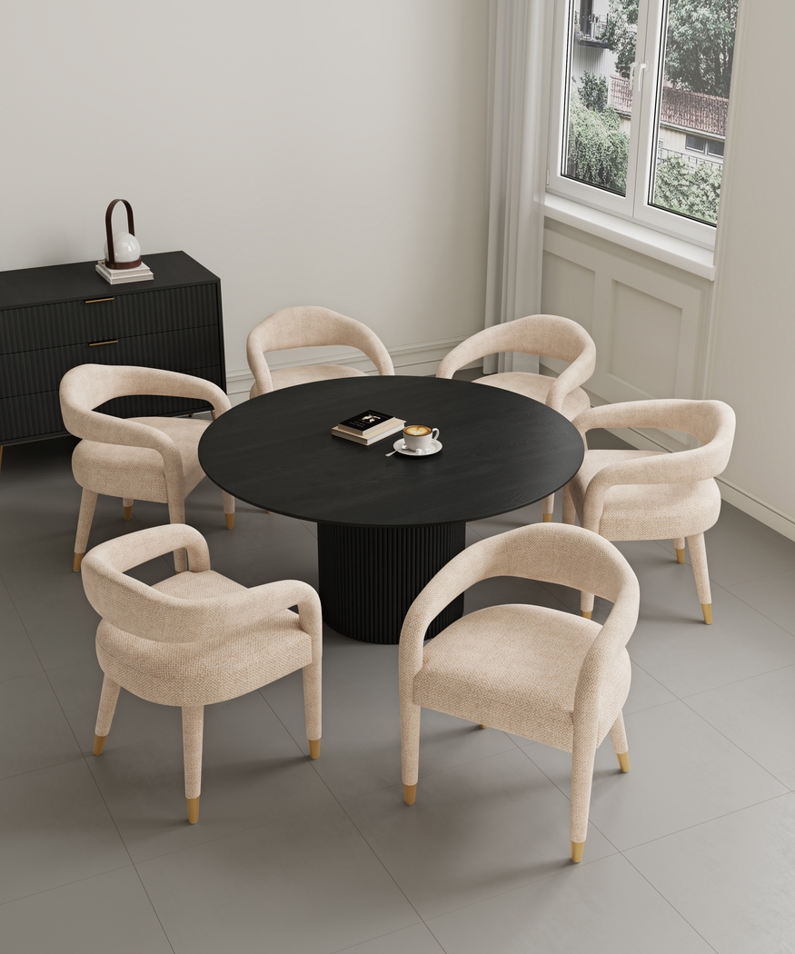 Barbette Black and Gold 7 Pc Dining Table Set - Thumbnail - Image 2