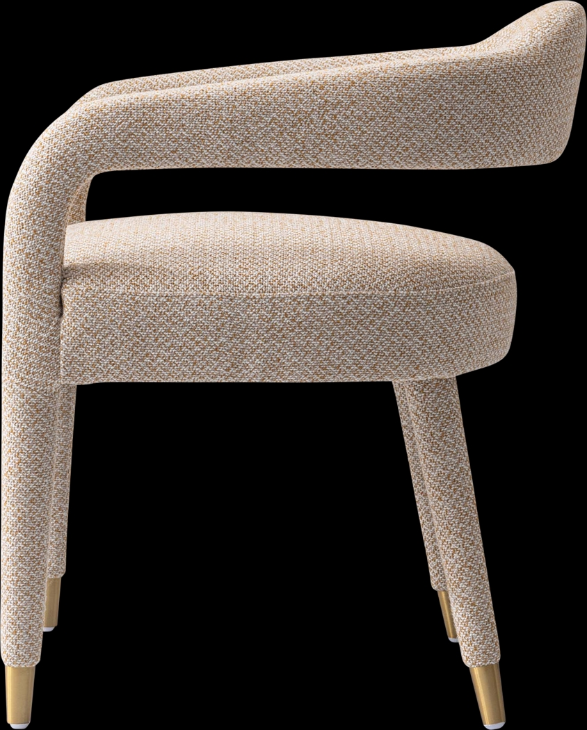 Barbette Natural and Gold 5 Pc Dining Table Set - Thumbnail - Image 7