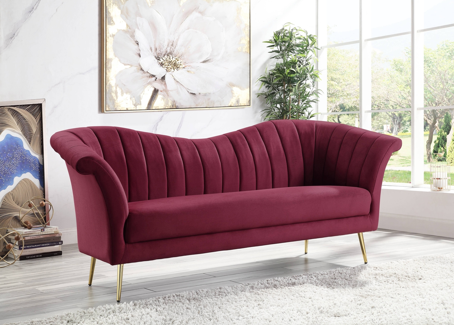 Bardeen Red Sofa - Thumbnail - Image 2