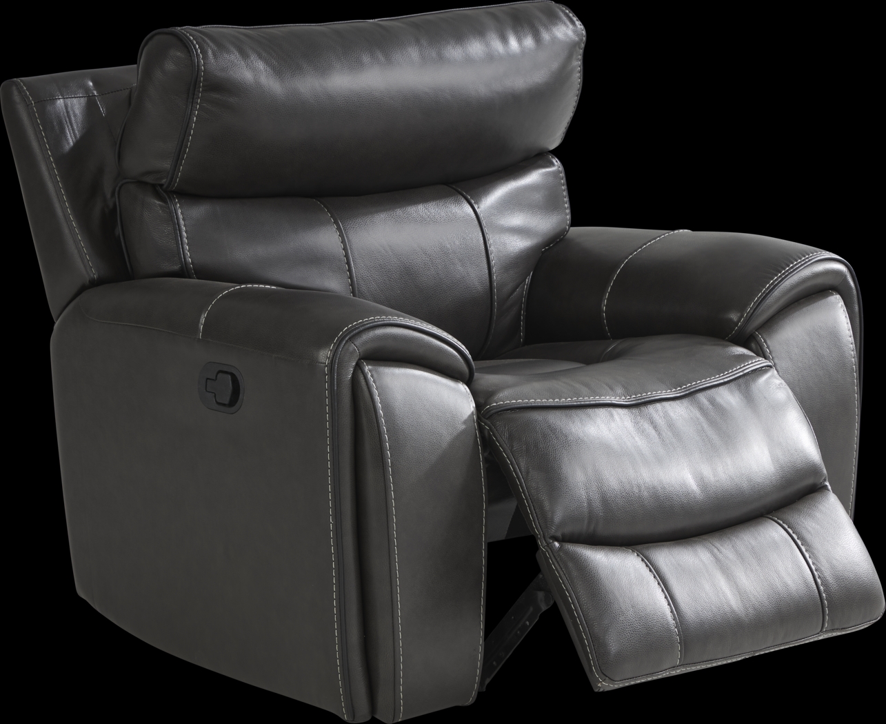 Bardella Dark Gray Leather Glider Recliner - Thumbnail - Image 2