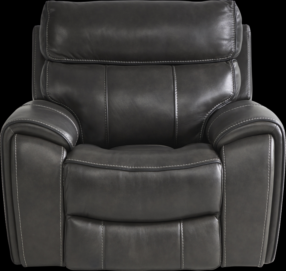 Bardella Dark Gray Leather Glider Recliner - Thumbnail - Image 3