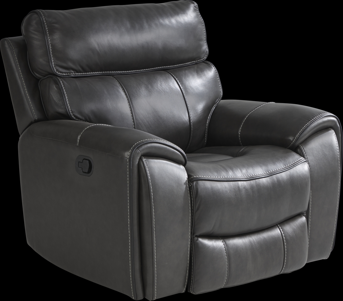 Bardella Dark Gray Leather Glider Recliner - Thumbnail - Image 1