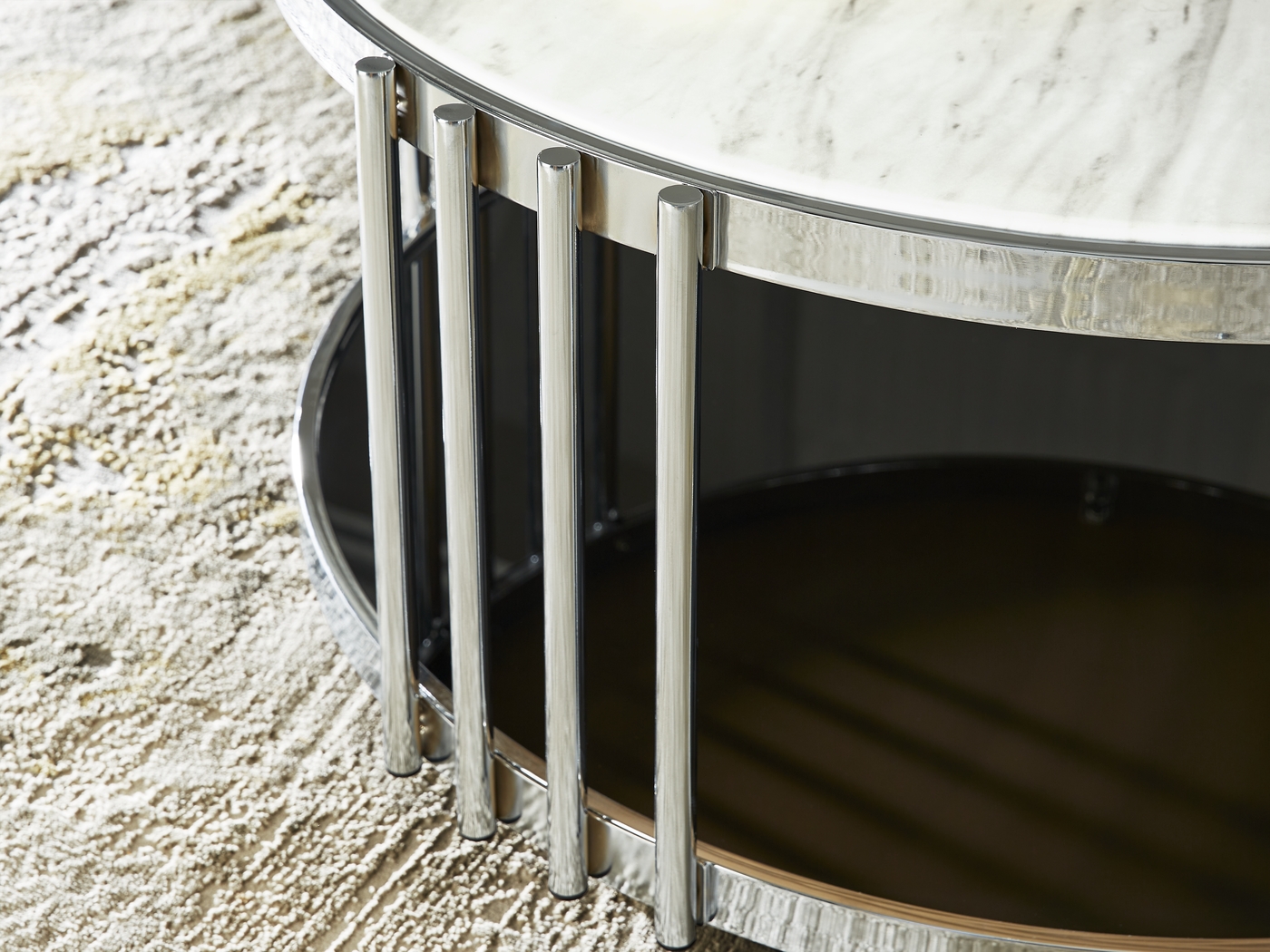 Bardiglio Silver 3 Pc Occasional Table Set - Thumbnail - Image 3