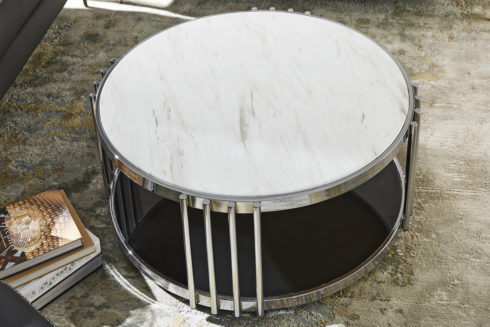 Geneva Blue 6 Pc Sleeper Sectional Living Room - Thumbnail - Image 16