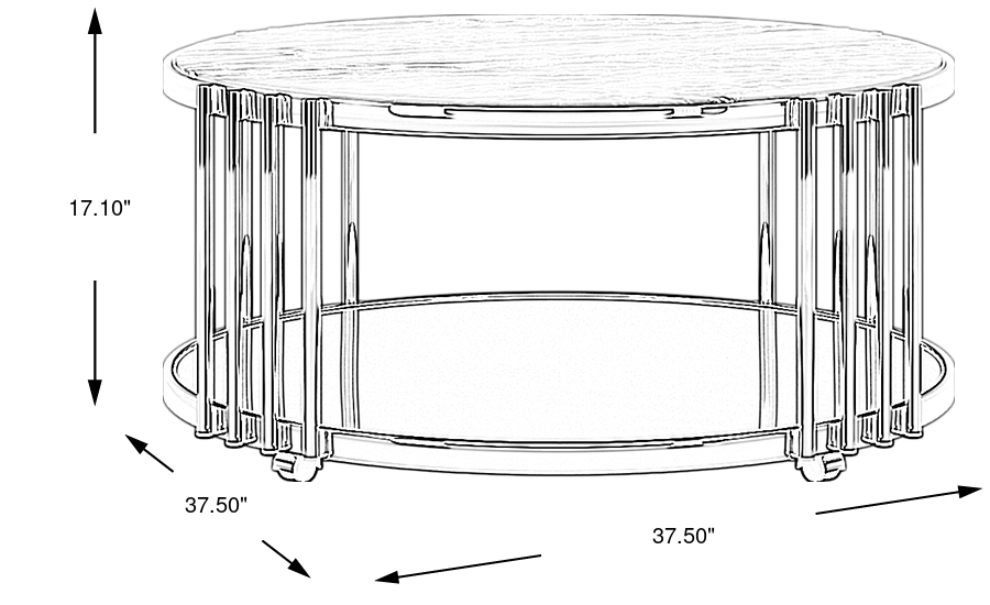 Dimension Image. Please refer to the Dimension Tab on this page for dimension details.