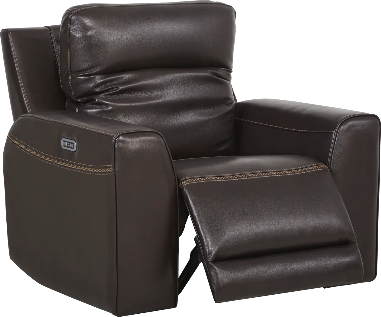 Bargotti Coffee Leather Dual Power Recliner - Thumbnail - Image 2