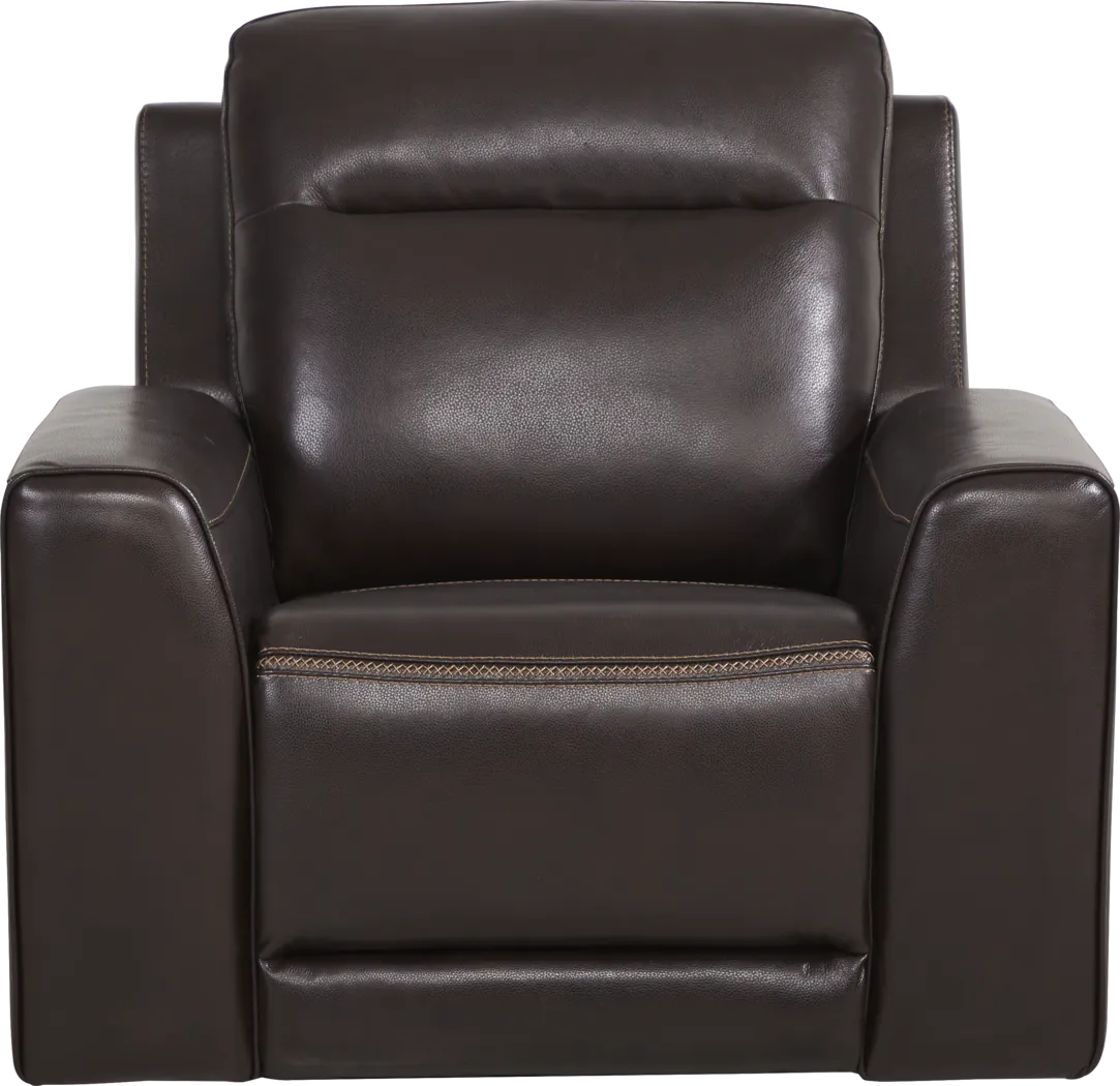 Bargotti Coffee Leather Dual Power Recliner - Thumbnail - Image 3