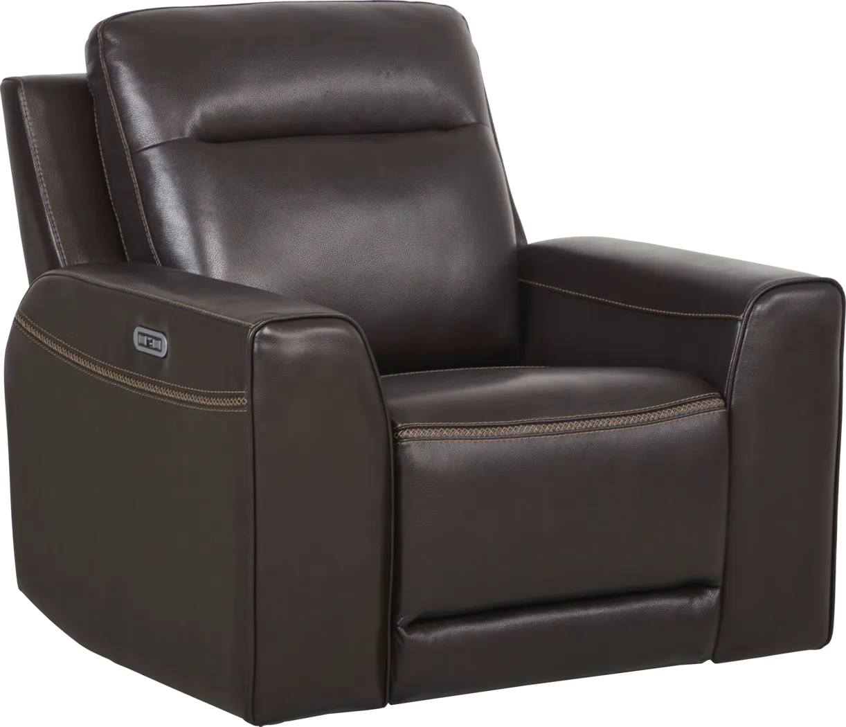 Bargotti Coffee Leather Dual Power Recliner - Thumbnail - Image 1