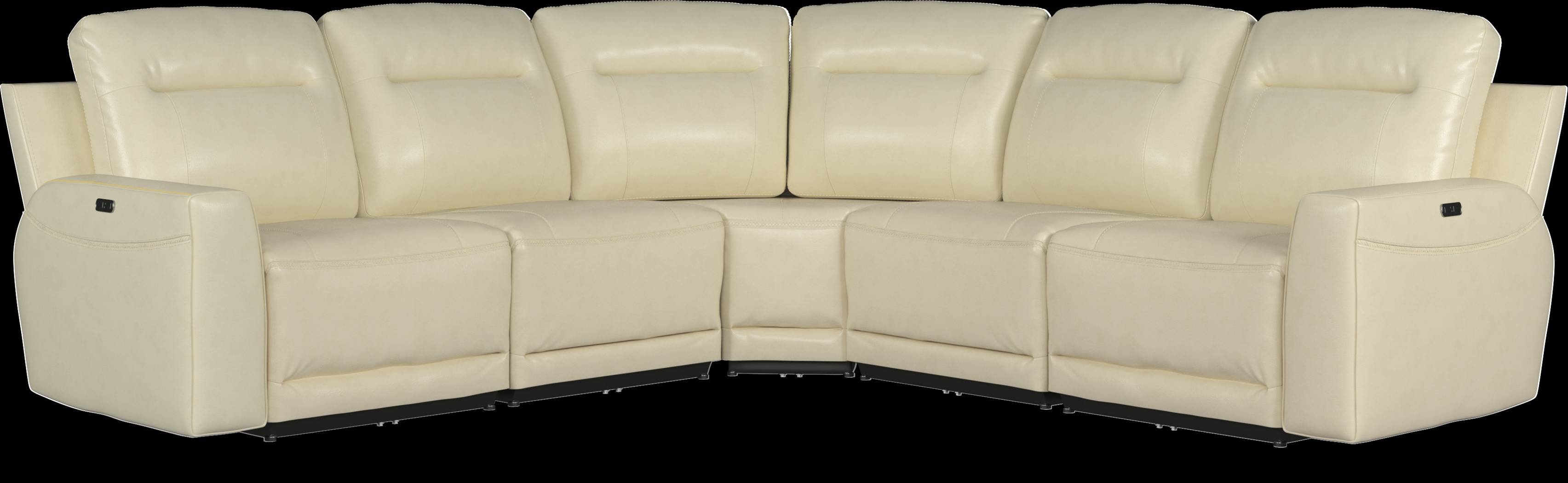 Bargotti Ice Leather 5 Pc Dual Power Reclining Sectional - Thumbnail - Image 1