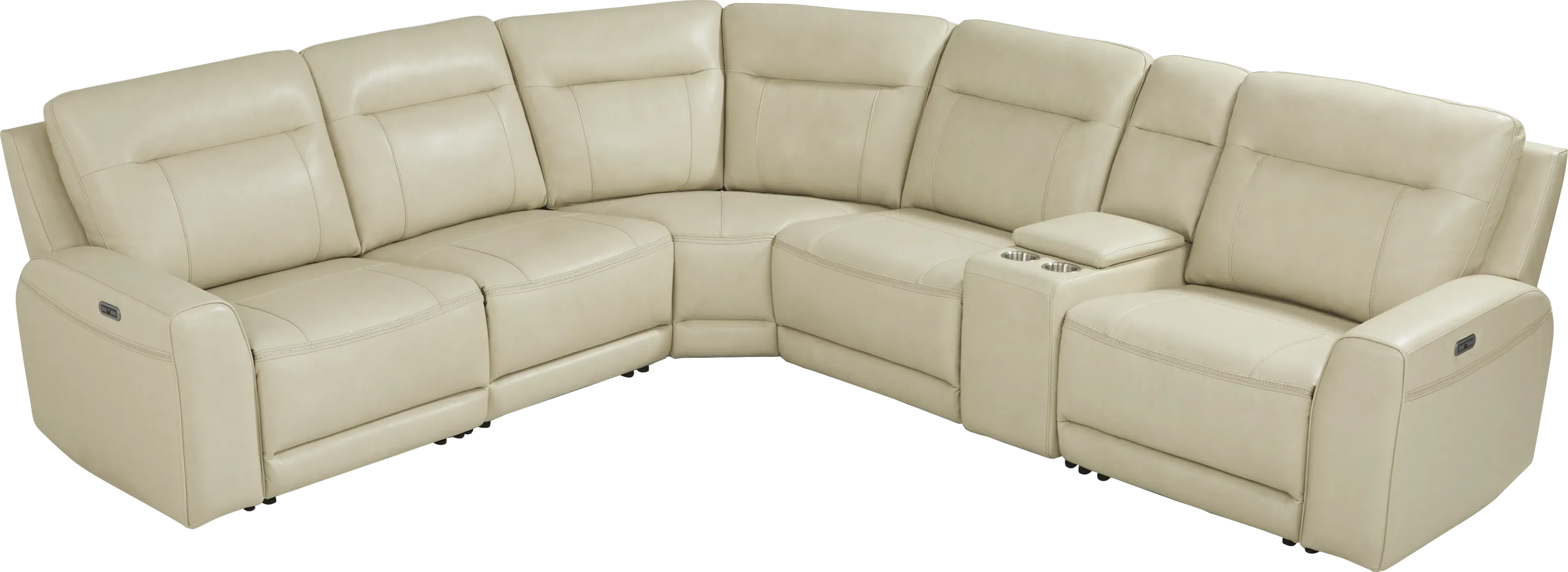 Bargotti Ice Leather 6 Pc Dual Power Reclining Sectional - Thumbnail - Image 3
