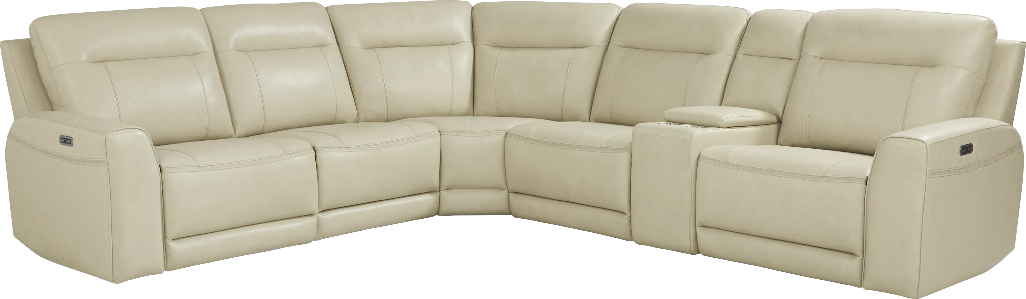 Bargotti Ice Leather 6 Pc Dual Power Reclining Sectional - Thumbnail - Image 1
