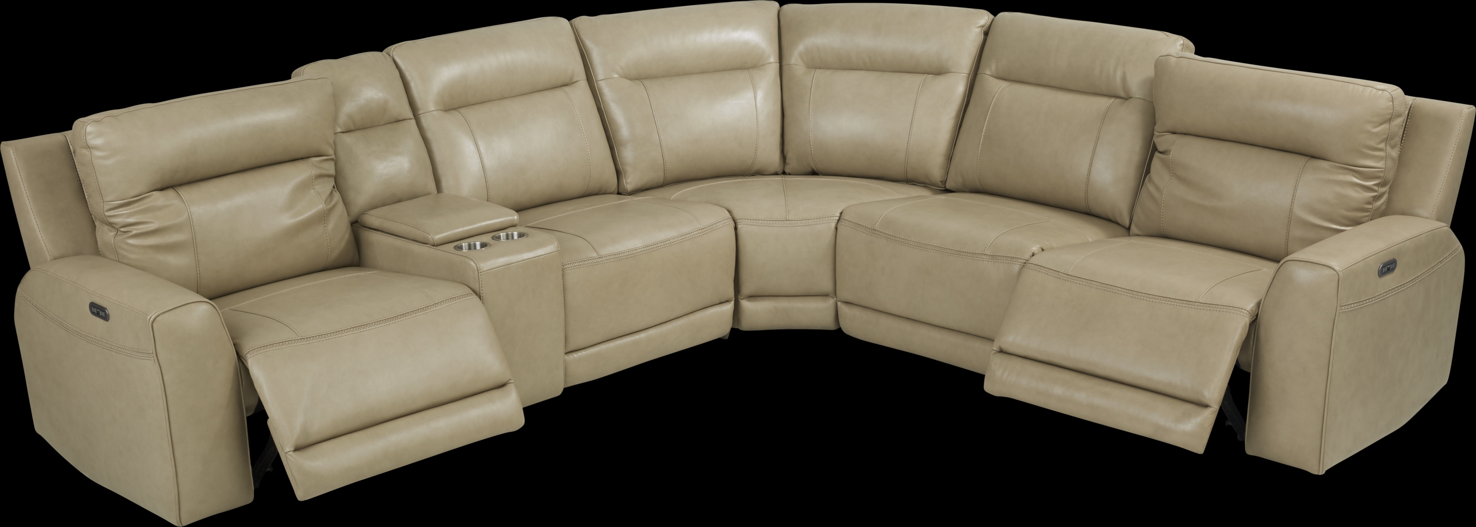 Bargotti Stone Leather 6 Pc Dual Power Reclining Sectional - Thumbnail - Image 3
