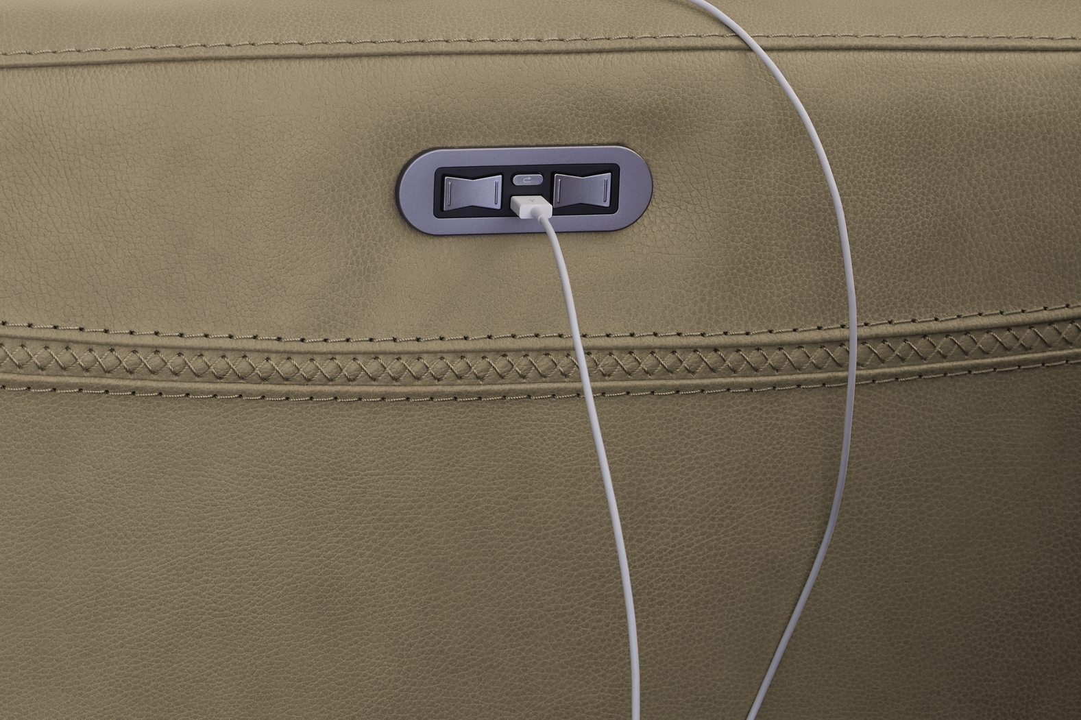 Bargotti Stone Leather 6 Pc Dual Power Reclining Sectional - Thumbnail - Image 4