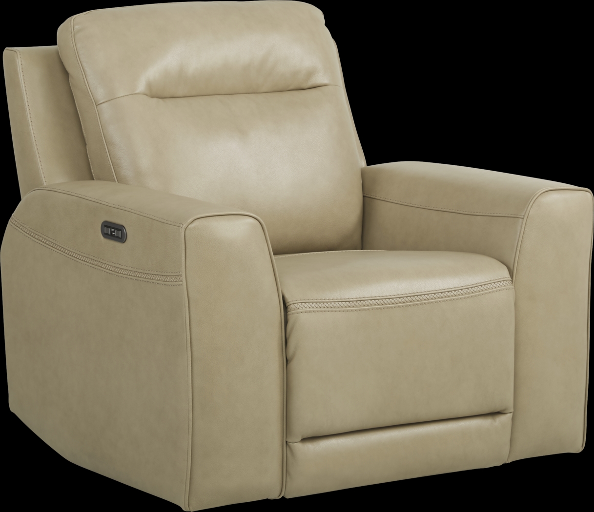 Bargotti Stone Leather Dual Power Recliner - Thumbnail - Image 1