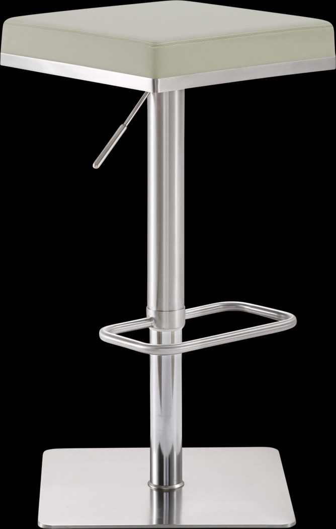 Bari Light Gray Adjustable Swivel Barstool - Thumbnail - Image 1